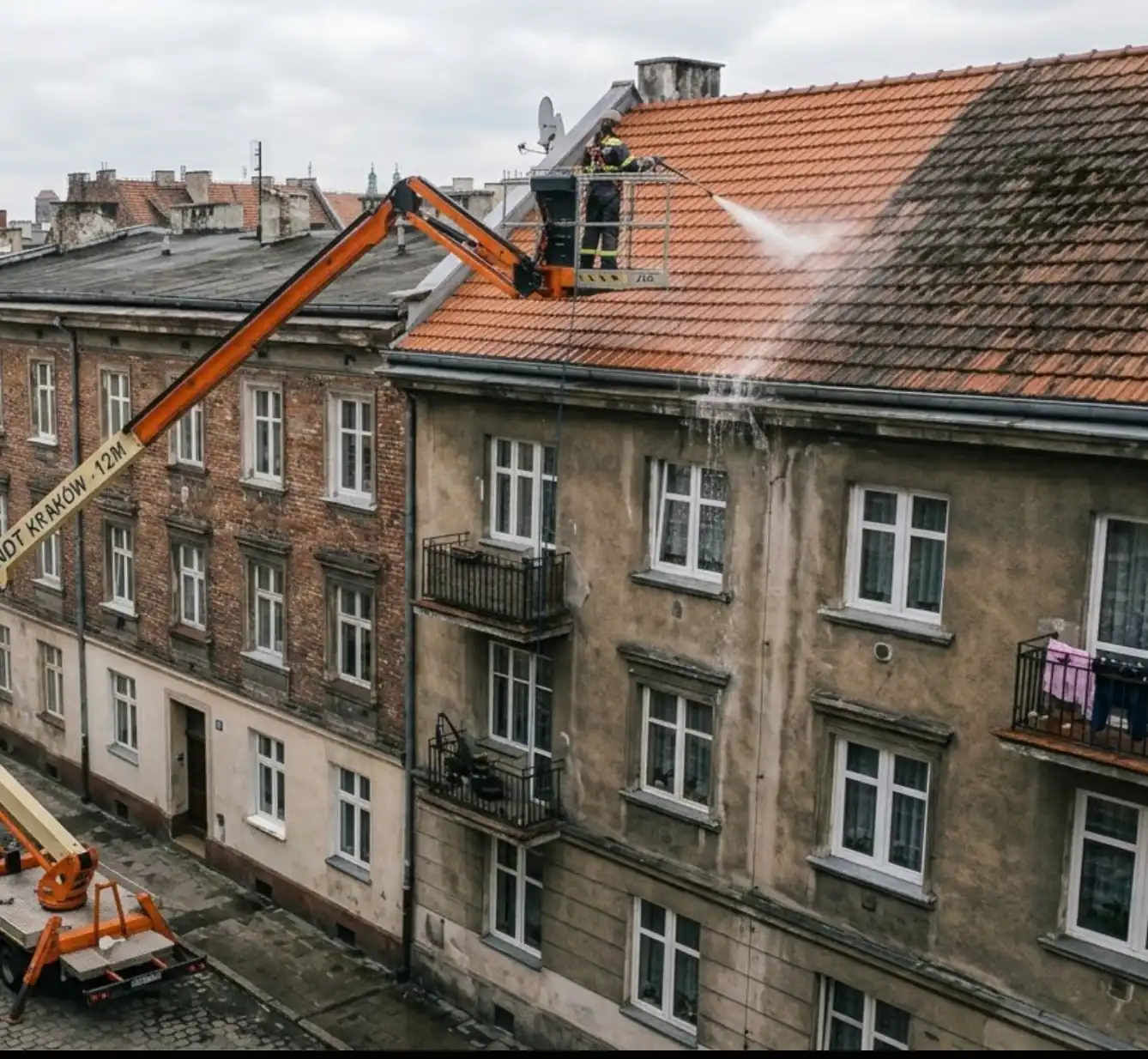 Mycie dachów, rynien i obróbek blacharskich
