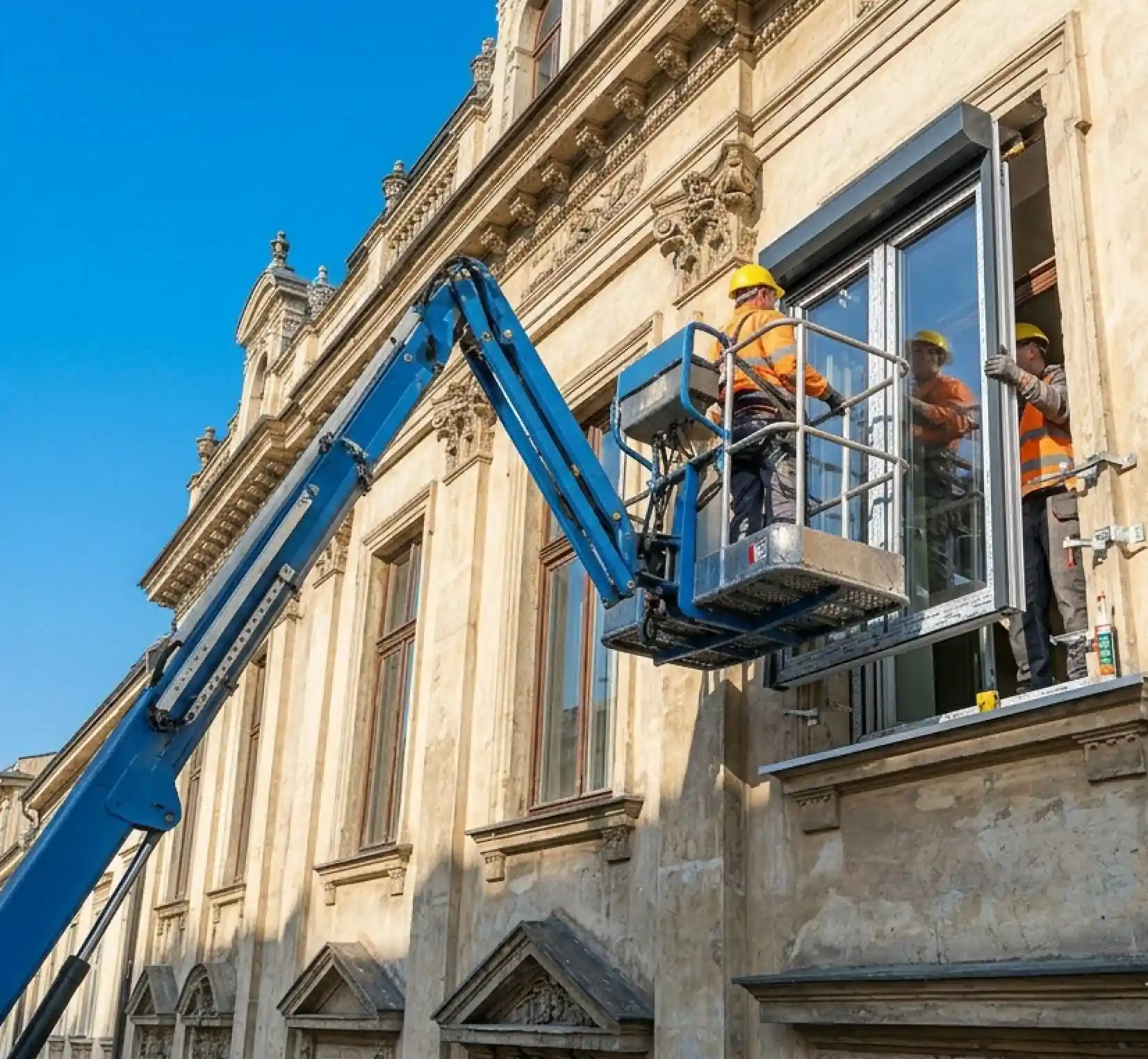 Wymiana okien, rolet i parapetów na wysokości